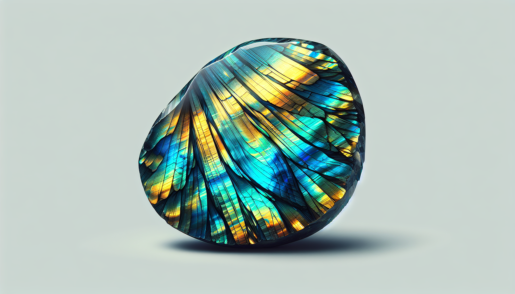 Labradorite crystal with iridescent flashes