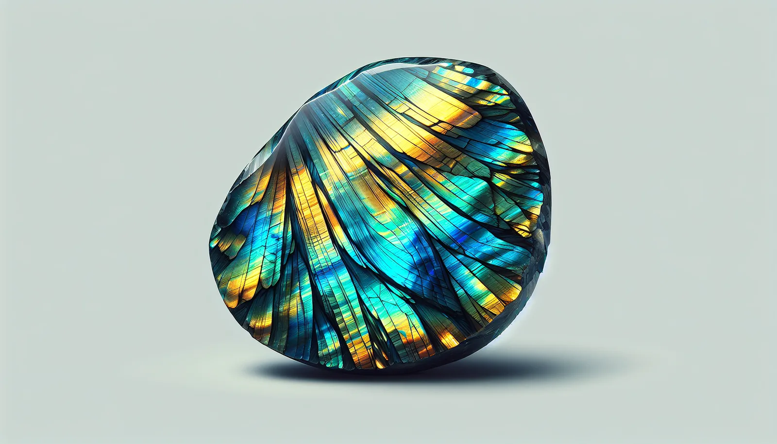 Labradorite crystal with iridescent flashes