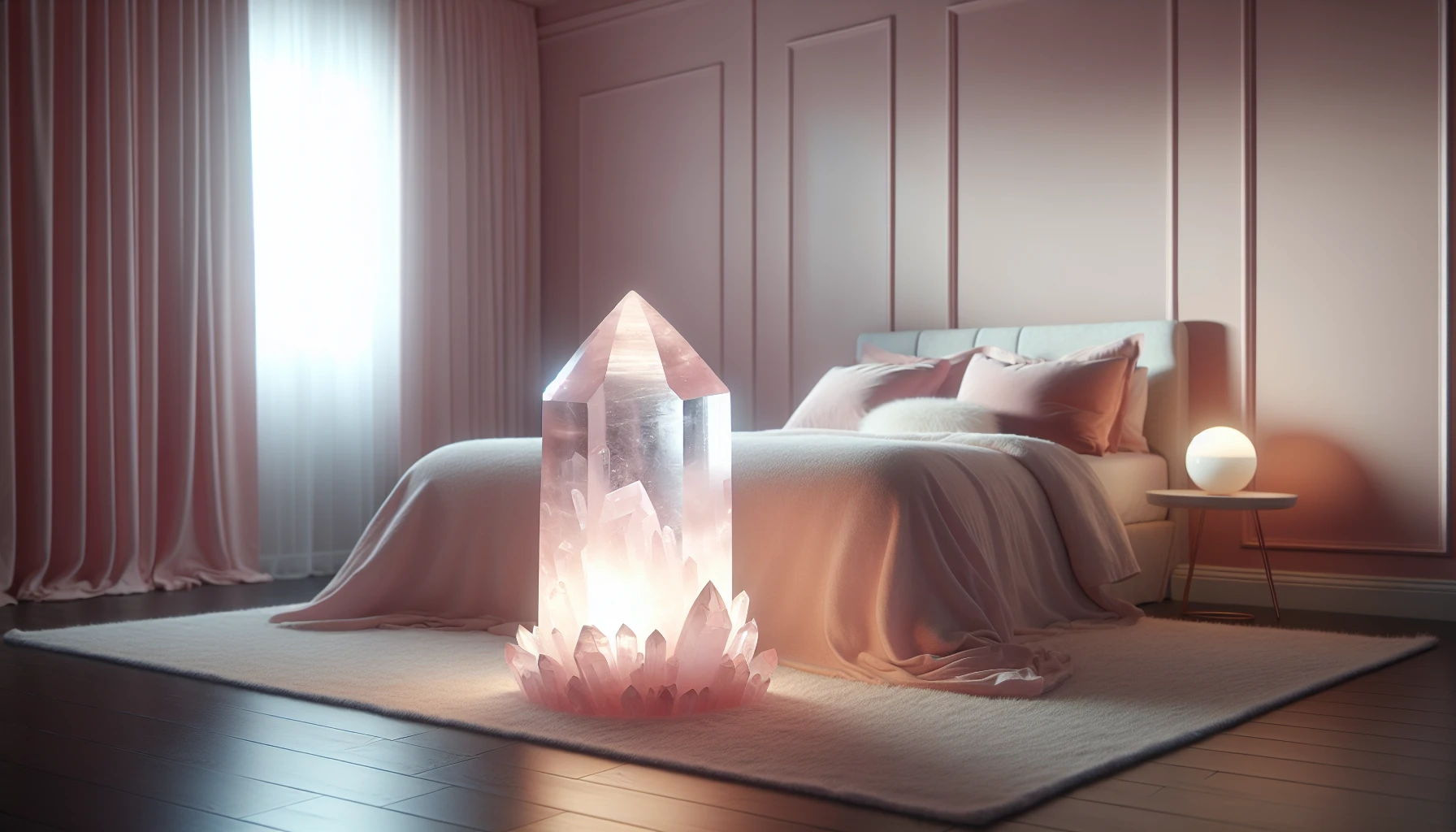 Rose quartz crystal