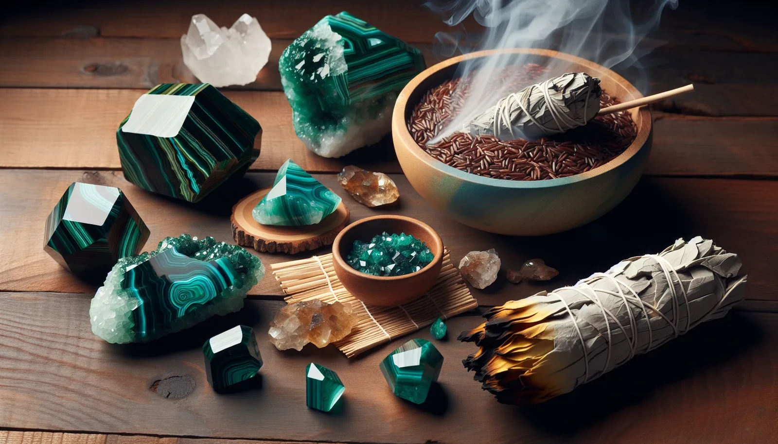 Various methods to cleanse malachite