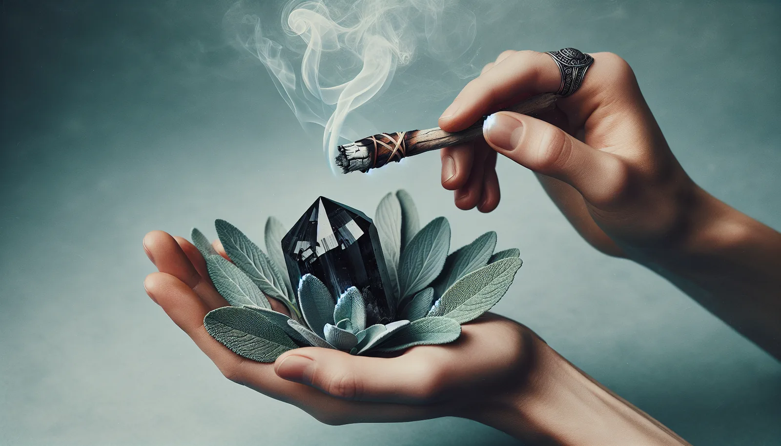 Smudging with sacred smoke for cleansing