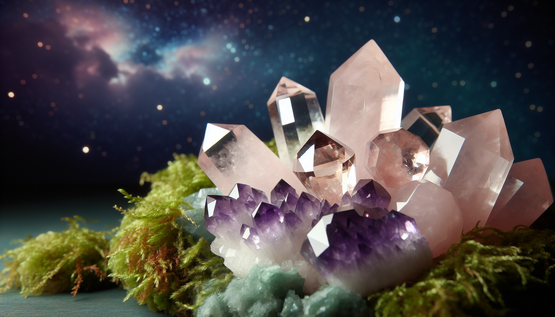 Amethyst and rose quartz
