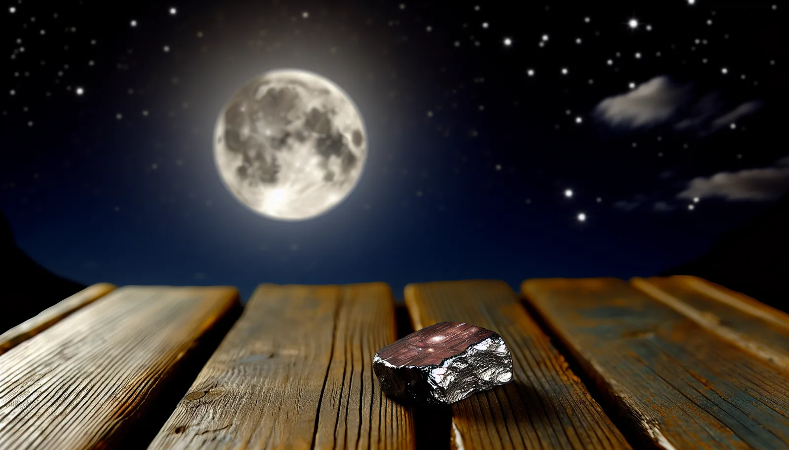Hematite under the light of the full moon