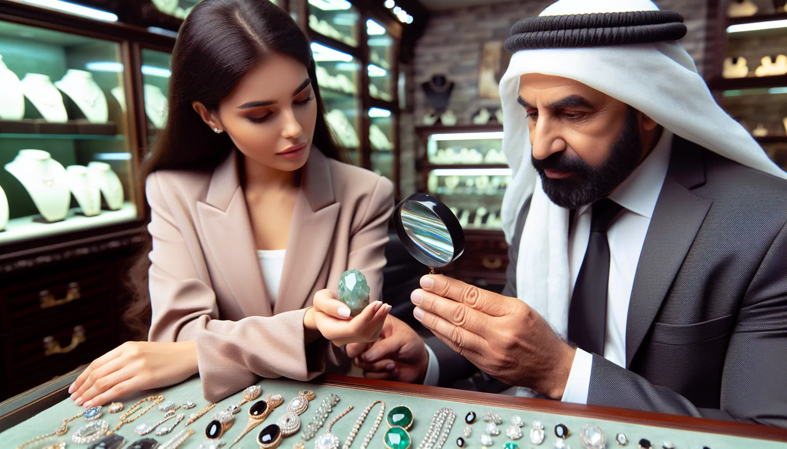 Identifying genuine jade with jeweler's assistance