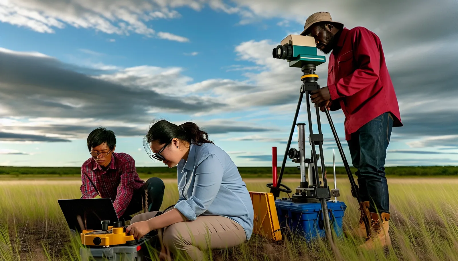 Photo of geological exploration techniques being used to locate kimberlite deposits