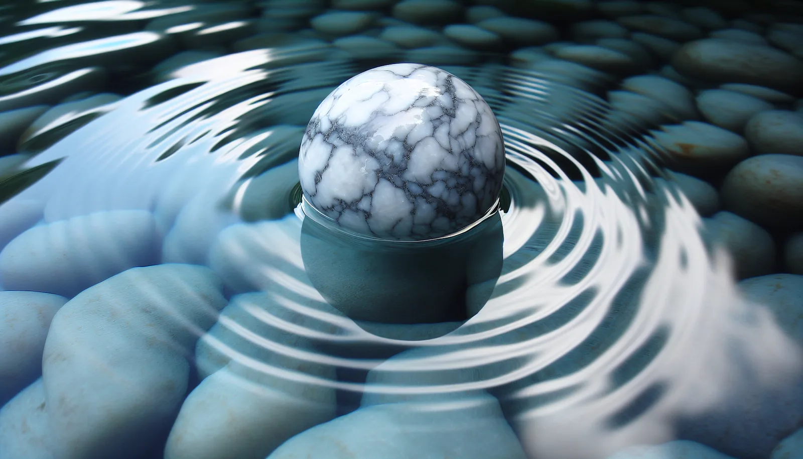 Howlite submerged in water