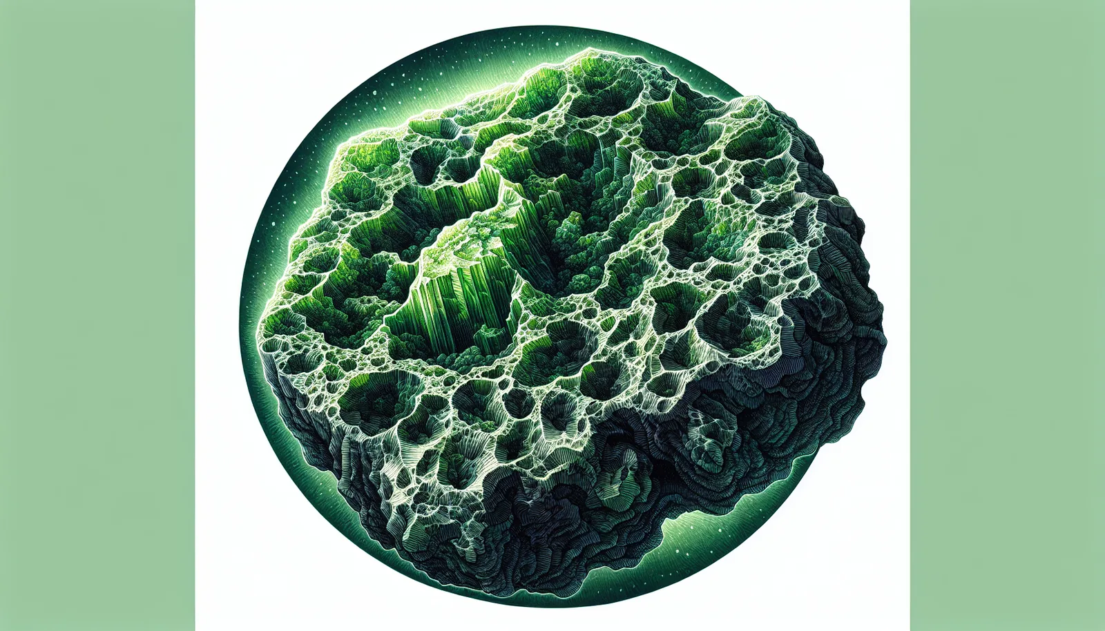 Illustration of authentic moldavite characteristics