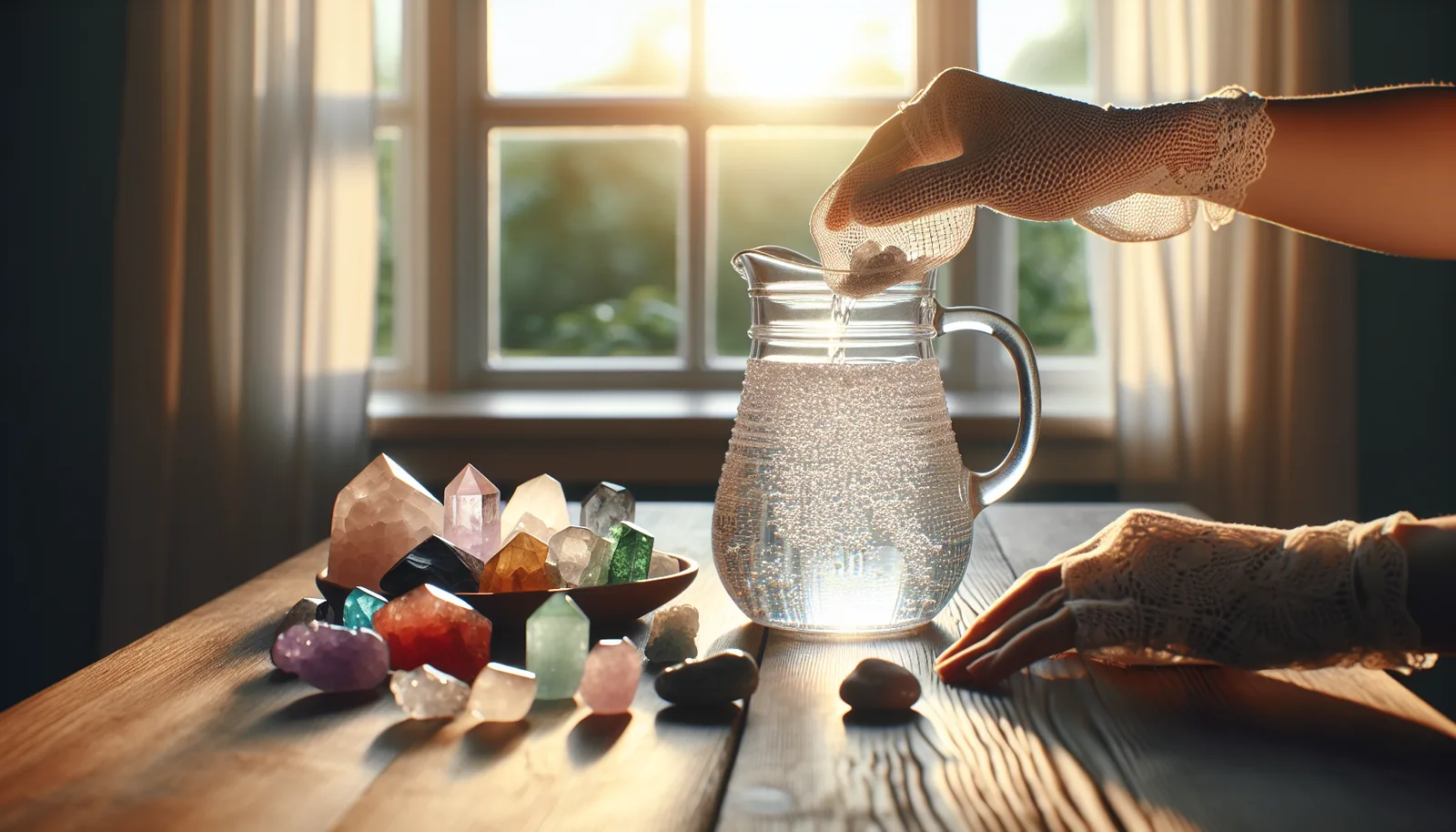 Crystal-infused water preparation
