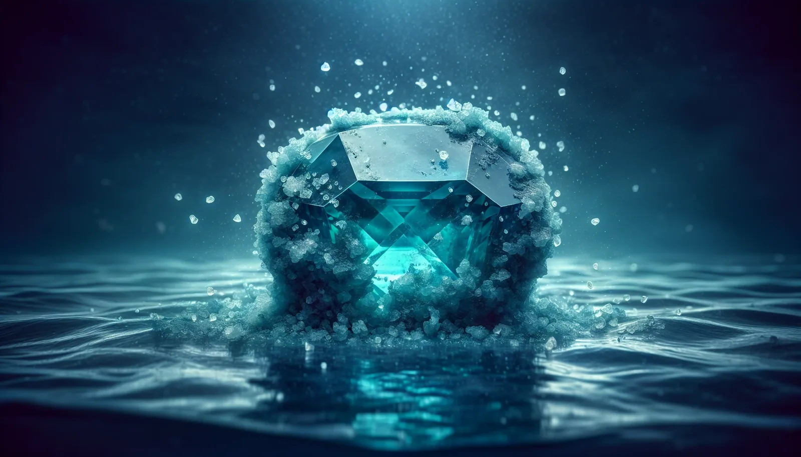 Aquamarine in saltwater