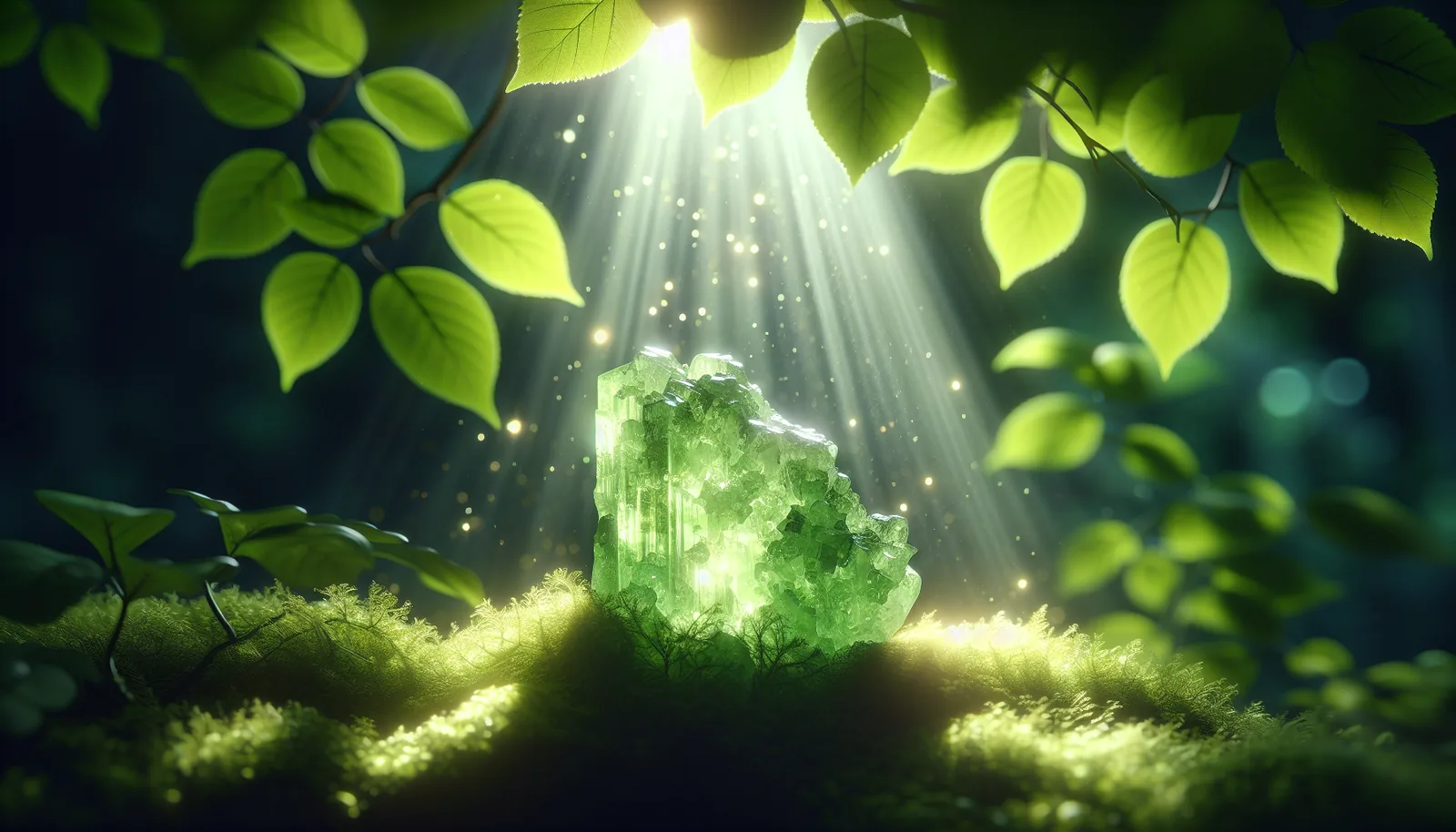Moldavite exposed to sunlight for cleansing