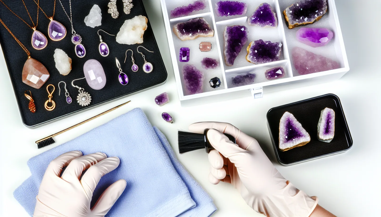 Cleaning and storing purple gemstones