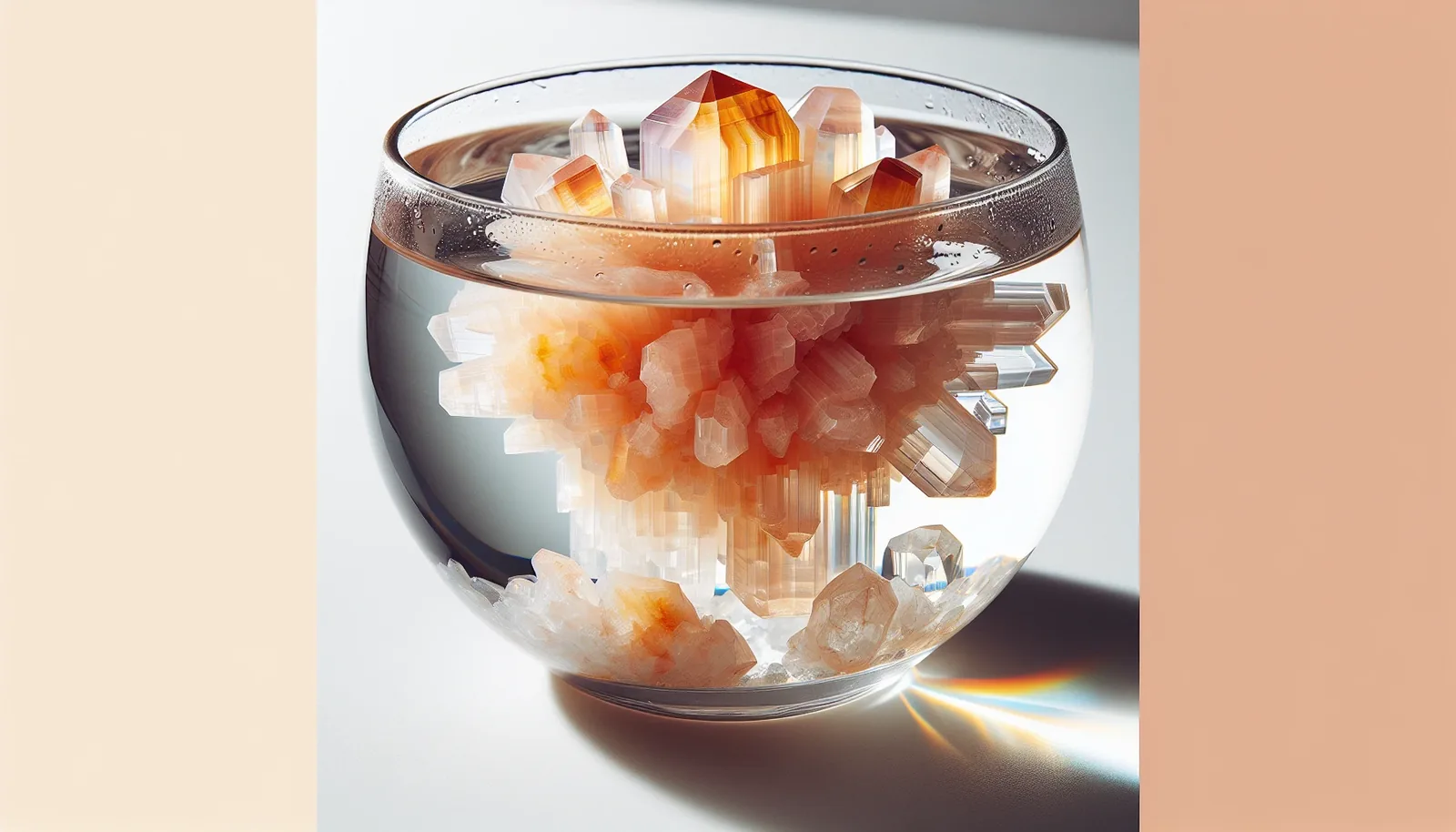 Carnelian stone submerged in water