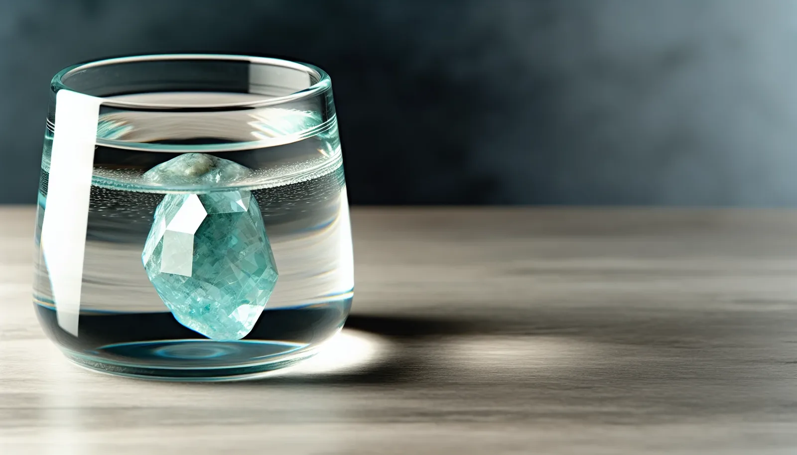 Aquamarine in lukewarm water
