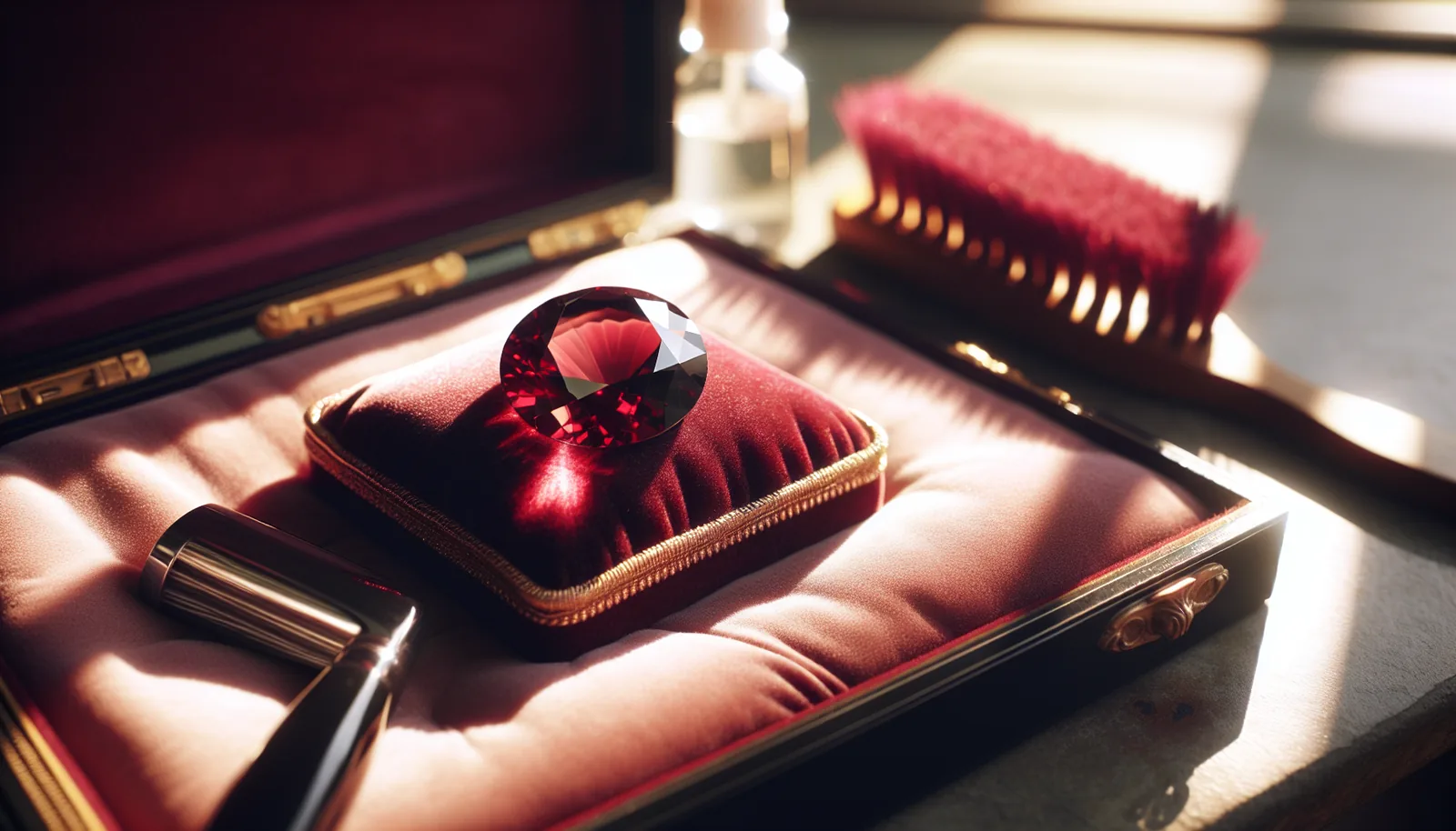 Effects of sunlight on garnet stones