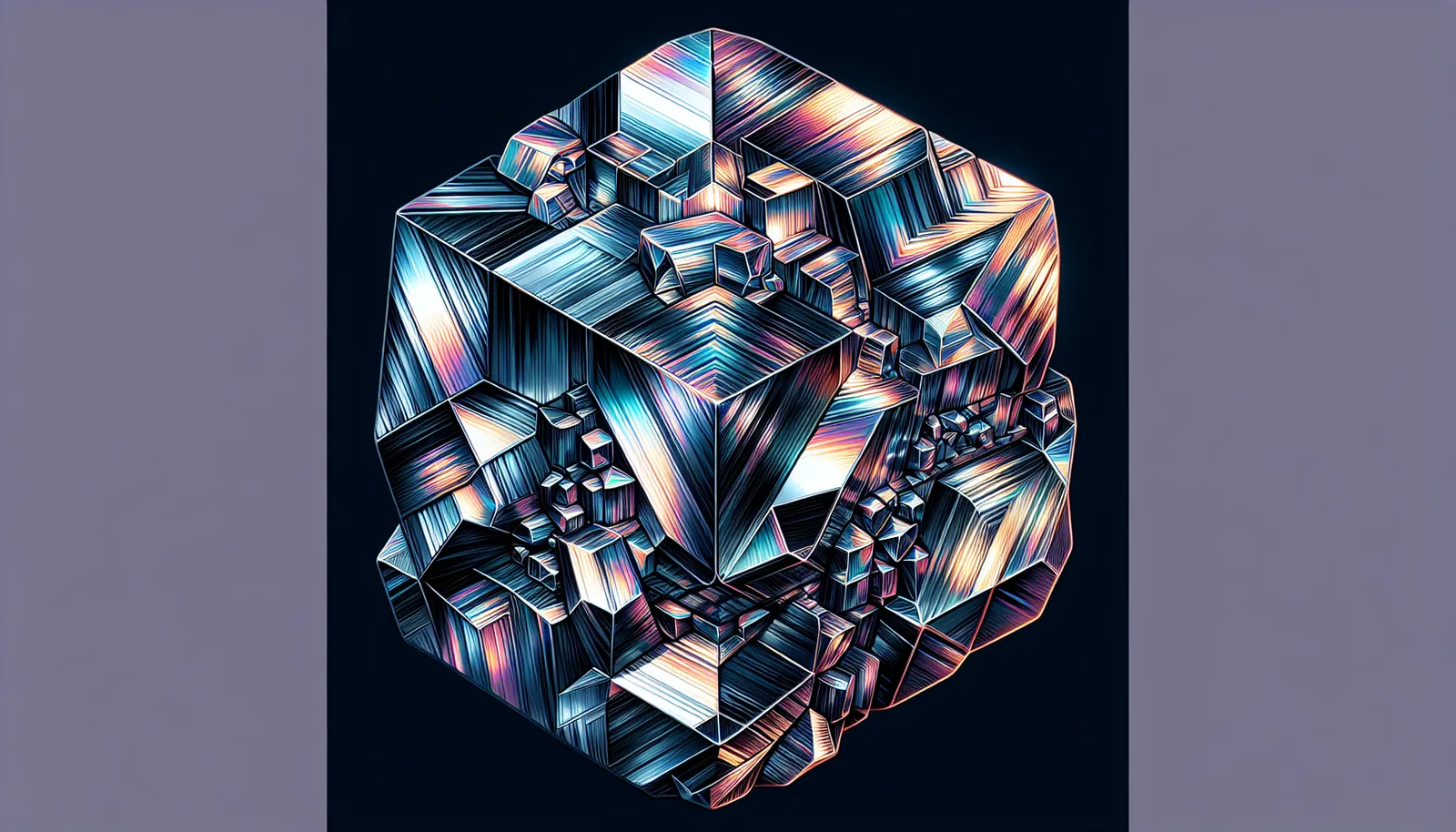 Illustration of a hematite crystal with metallic sheen