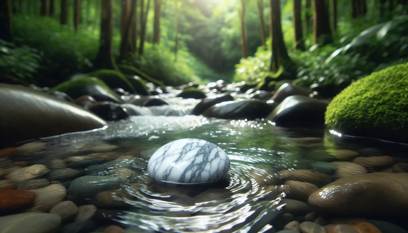 Cleansing howlite with water