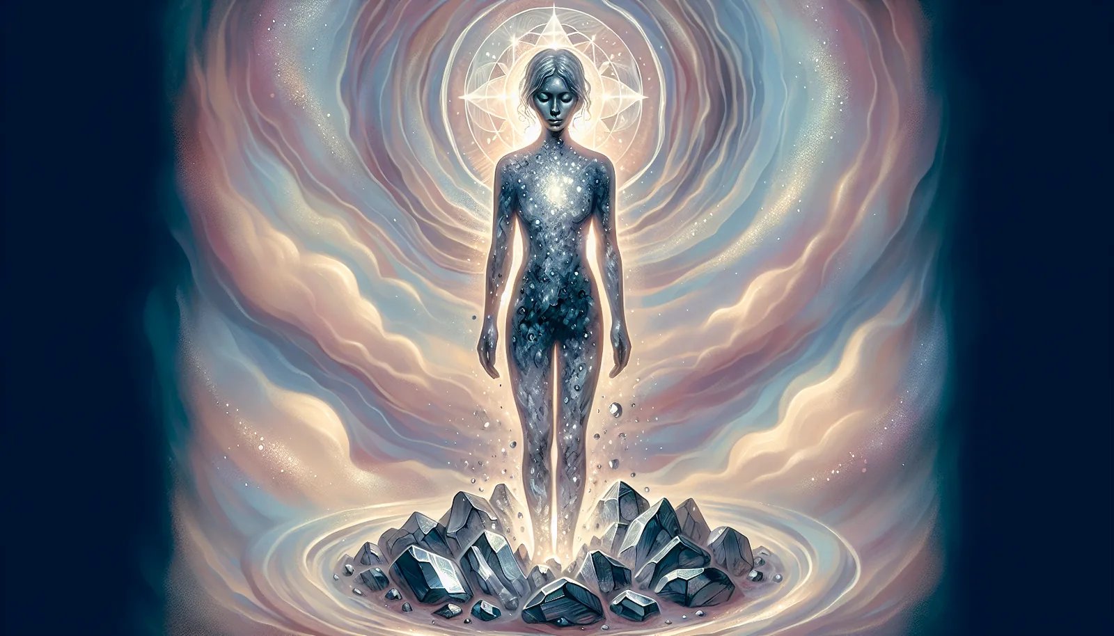 Illustration of metaphysical properties of hematite