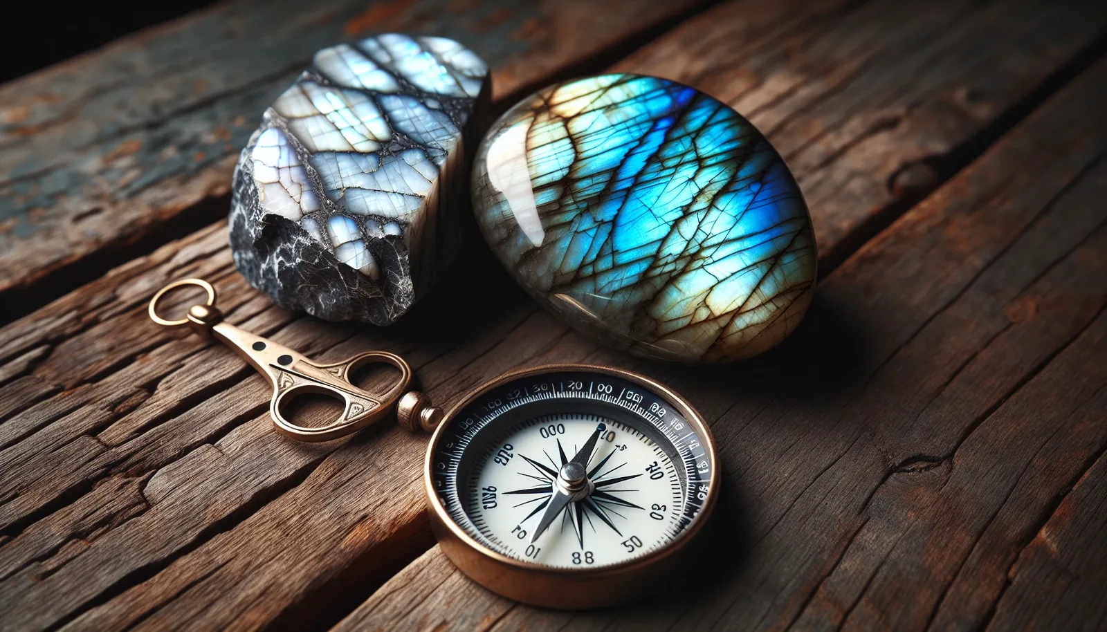 Shared traits between larvikite and labradorite including their hardness, durability, white streaks, and non-magnetic nature