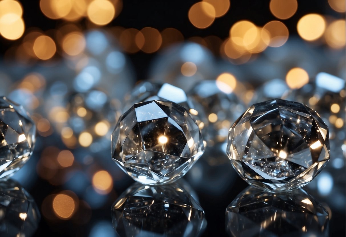 Shimmering crystals radiate light, forming a protective barrier around a serene space, promoting emotional well-being